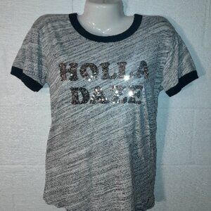 PINK Victoria's Secret Womens SM Holla Daze Holiday Christmas Sparkle Shirt